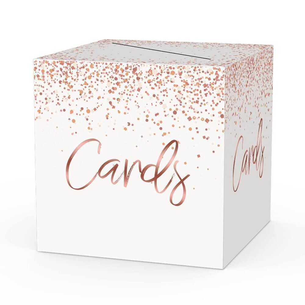 Blush Pink Glitter Card Box – Perfect for Weddings, Baby Showers & Birthdays